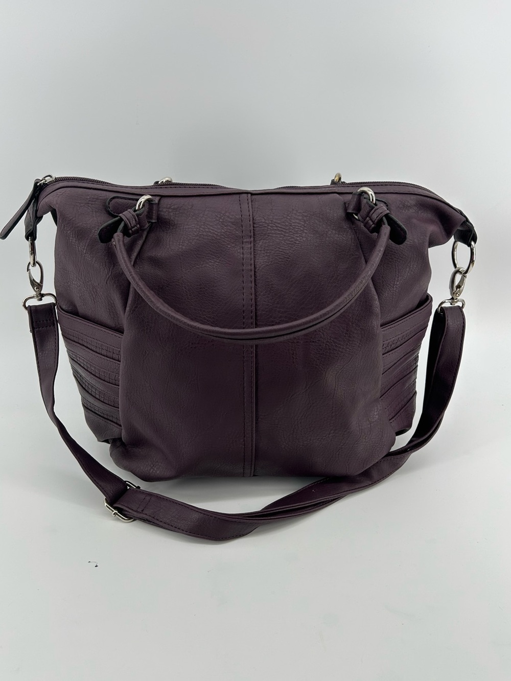 Cato's Y2K Style Women's Boho Structured Satchel Shoulder Bag Deep Purple Plum